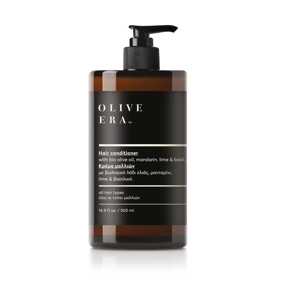 Hair conditioner with bio olive oil, mandarin, lime & basil